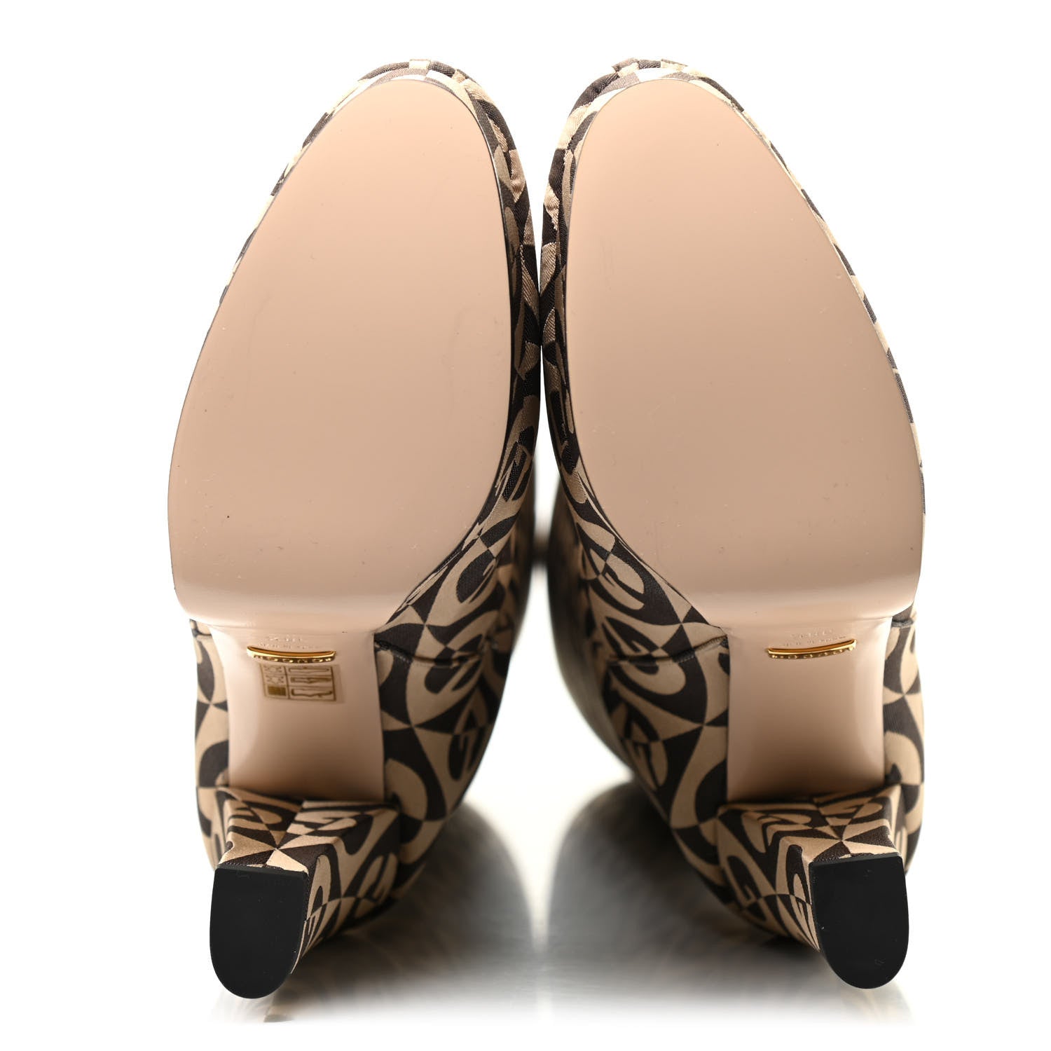 Gucci Fabric G Rhombus Print Platform Boots 38.5 Beige Cocoa 5 of 7