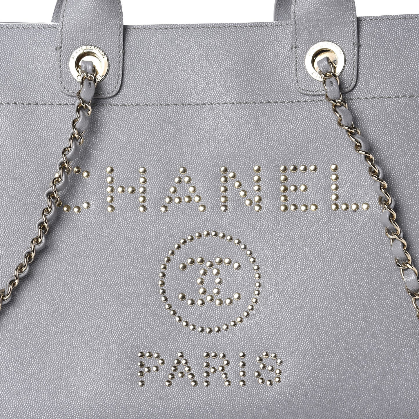 Caviar Studded Small Deauville Tote Grey