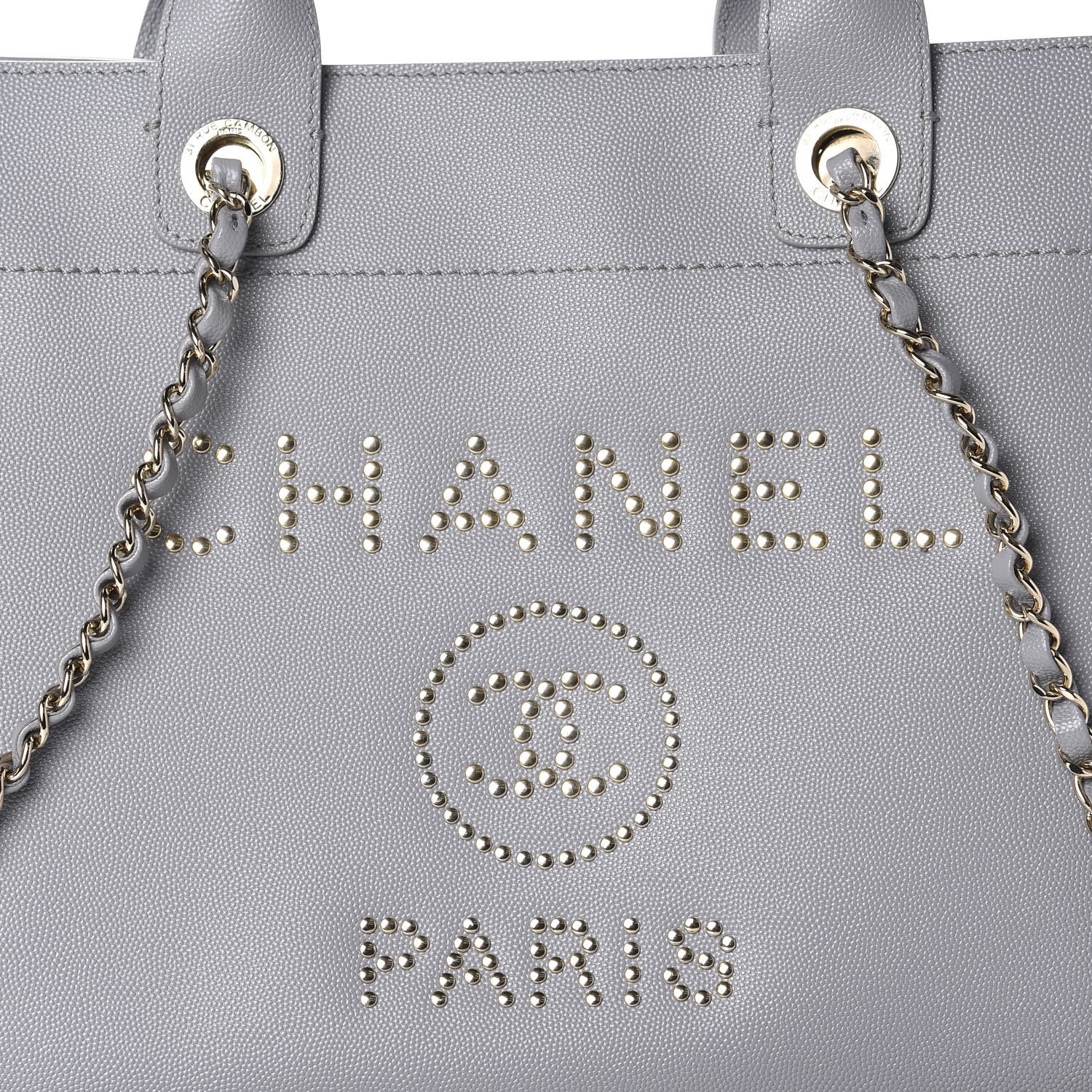 Chanel Caviar Studded Small Deauville Tote Grey 11 of 12