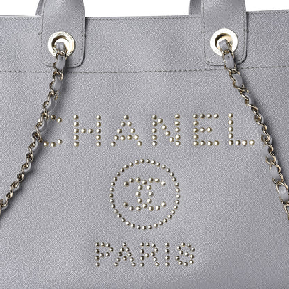 Chanel Caviar Studded Small Deauville Tote Grey 11 of 12