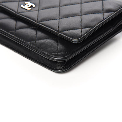 Chanel Lambskin Quilted Wallet On Chain WOC Black 9 of 10