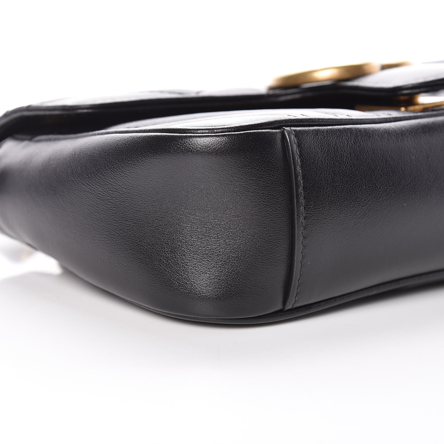 Gucci Calfskin Matelasse Mini GG Marmont Shoulder Bag Black 5 of 12