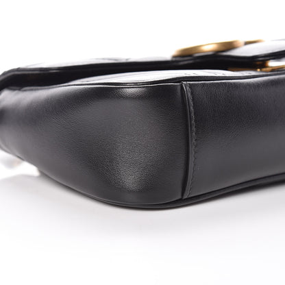 Gucci Calfskin Matelasse Mini GG Marmont Shoulder Bag Black 5 of 12