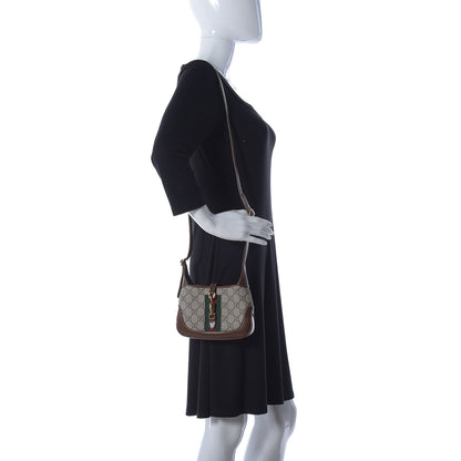 Gucci GG Supreme Monogram Azalea Calfskin Web Mini Jackie 1961 Hobo Beige Ebony Brown Sugar 2 of 11