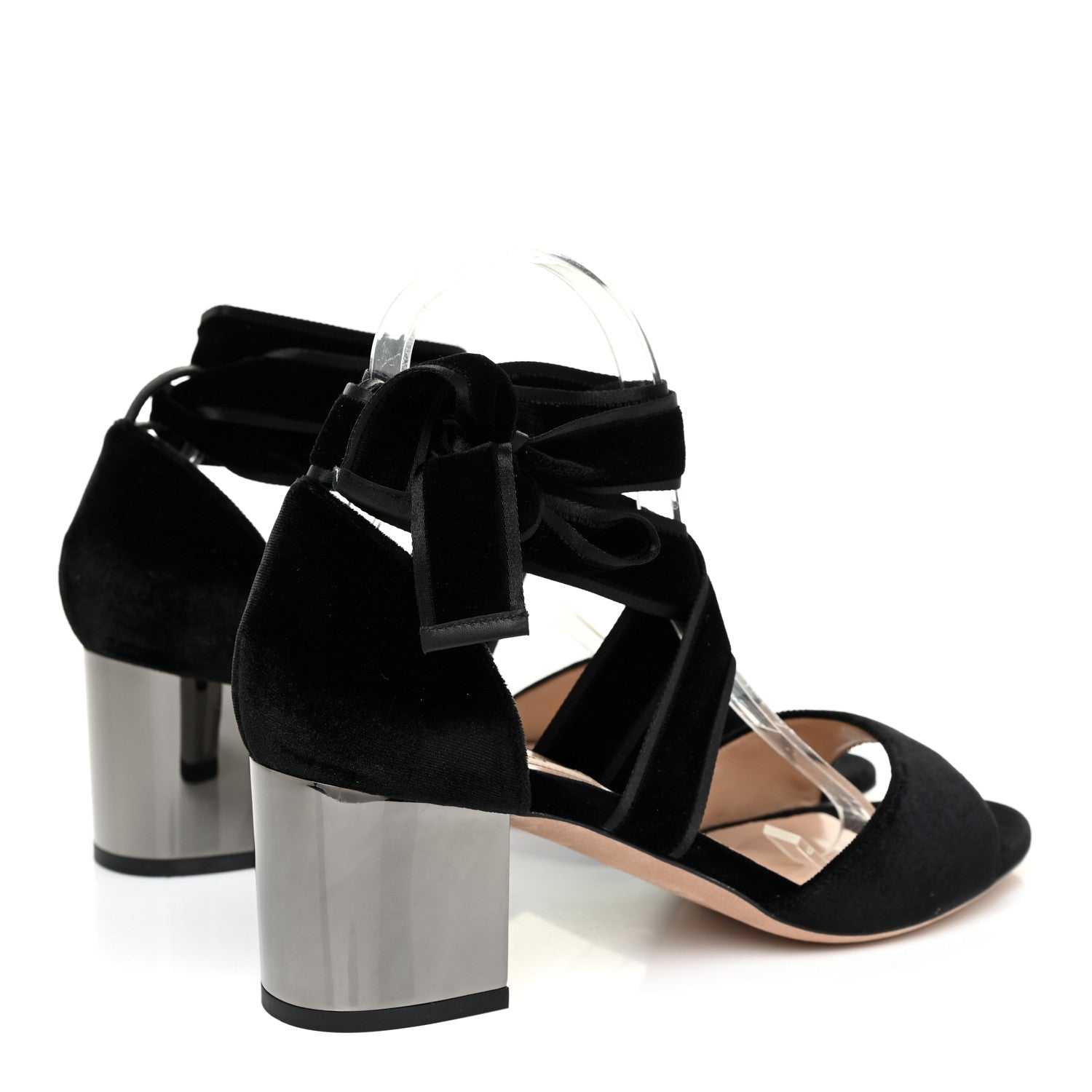Valentino Garavani Velvet Ballet Fever Ankle Strap Sandals Heels 39.5 Black 4 of 11