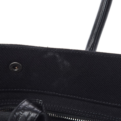 Saint Laurent Linen Calfskin Rive Gauche Tote Black 10 of 13