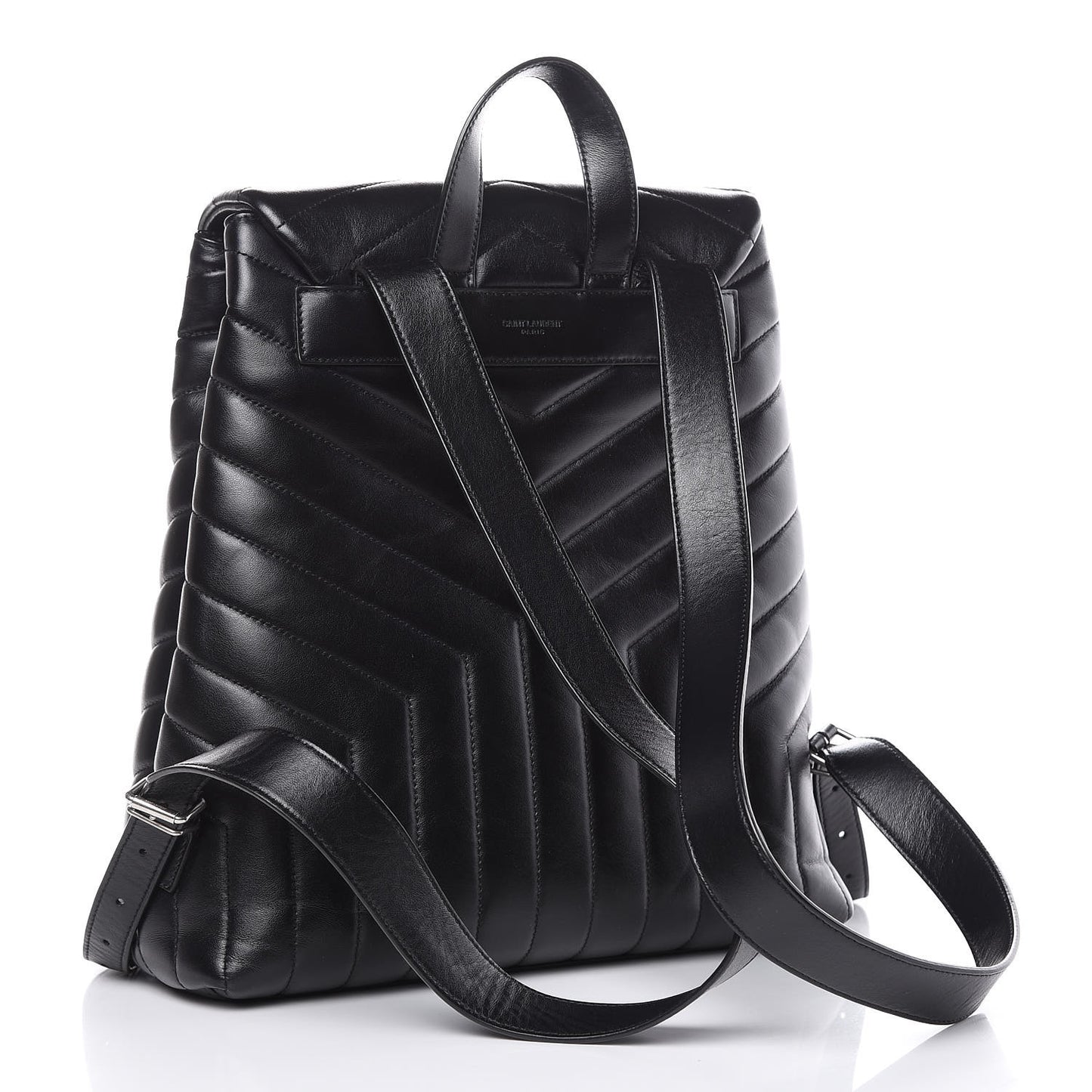 Calfskin Y Quilted Monogram Medium Loulou Backpack Black