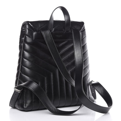 Saint Laurent Calfskin Y Quilted Monogram Medium Loulou Backpack Black 3 of 11