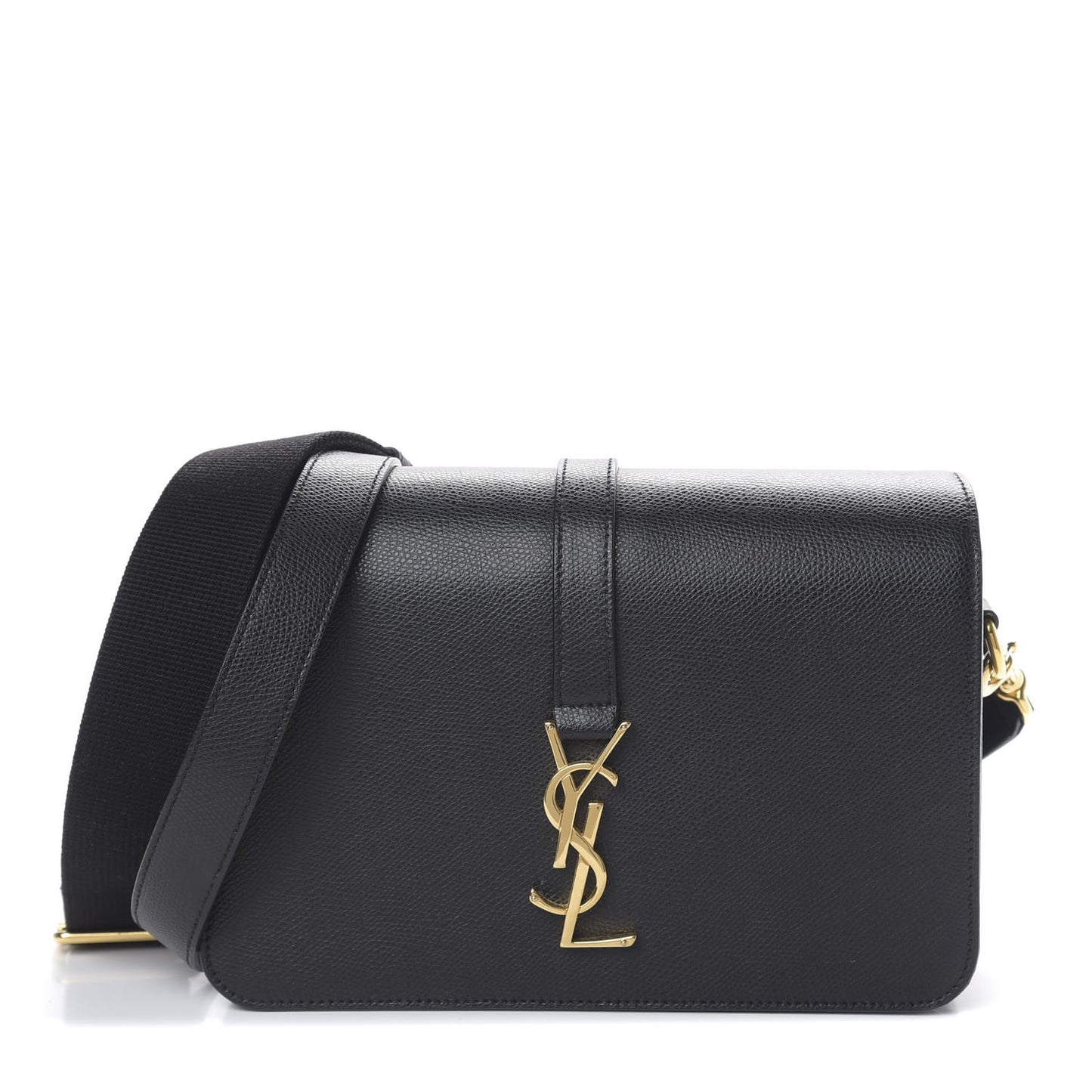 Textured Calfskin Medium Classic Monogram Universite Bag Black