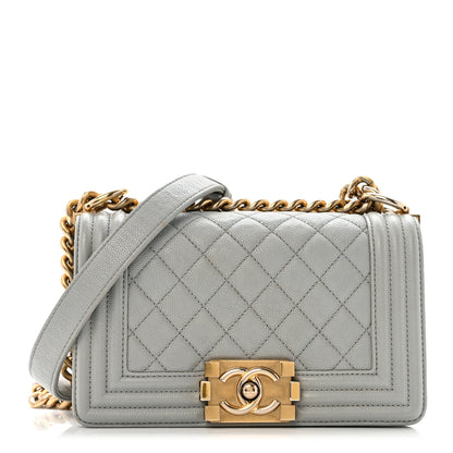 Chanel Caviar Quilted Small Boy Flap Light Grey 1 of 15