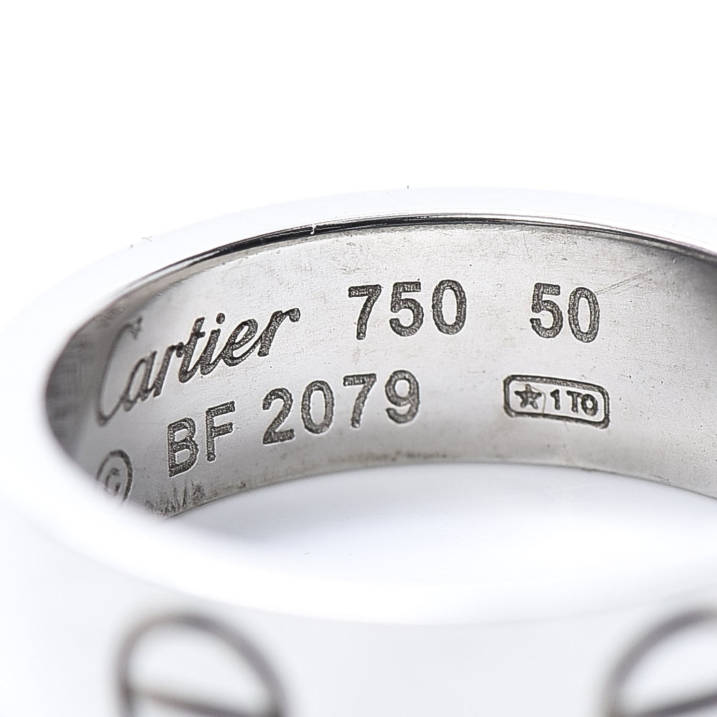18K White Gold 5.5mm LOVE Ring 50 5.25