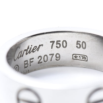 Cartier 18K White Gold 5.5mm LOVE Ring 50 5.25 5 of 5