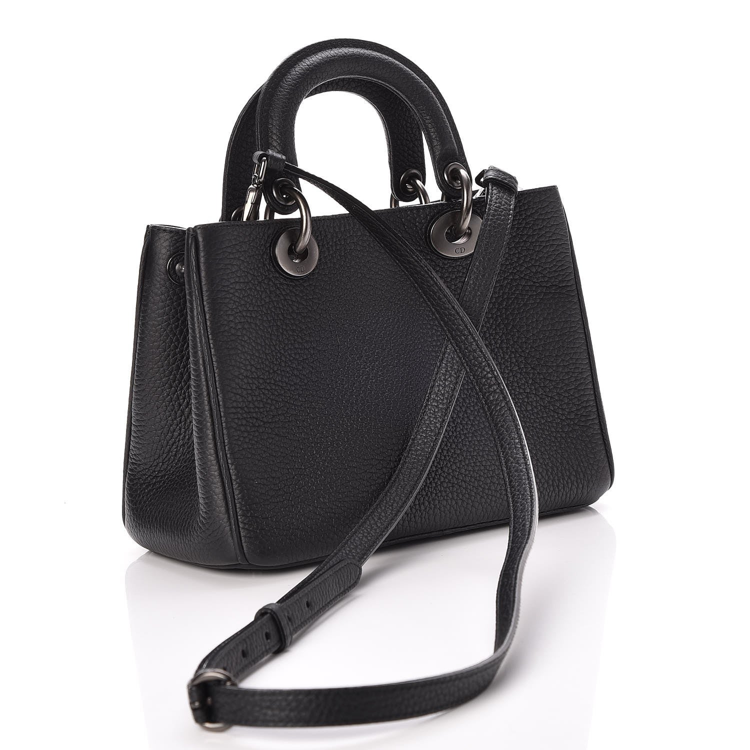 Christian Dior Bullcalf Small Ultra Black Diorissimo Tote 3 of 6