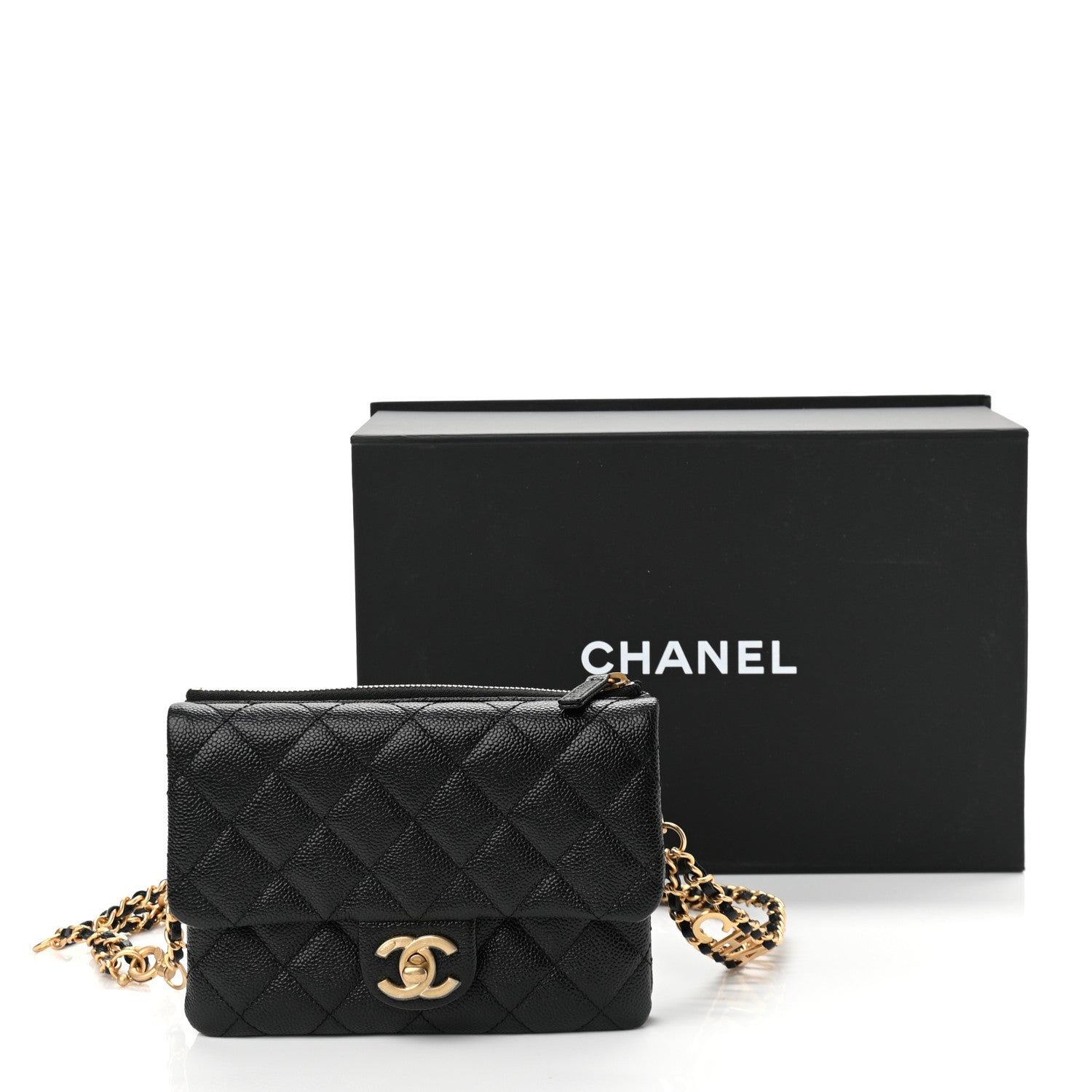 Chanel Shiny Caviar Pick Me Up Flap Belt Bag Black 12 of 12