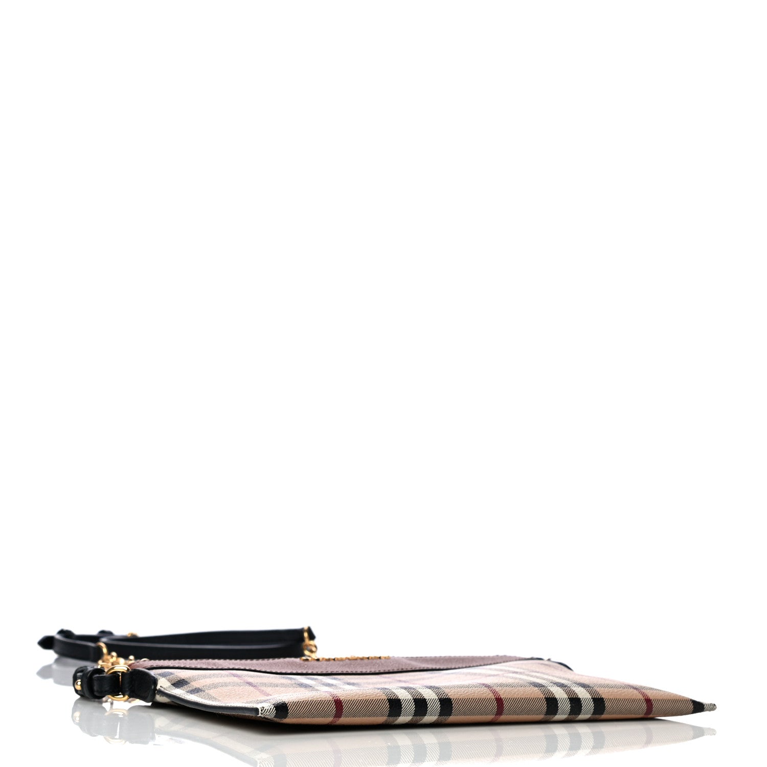 Burberry Haymarket Check Peyton Crossbody Clutch Bag Toffee 4 of 10