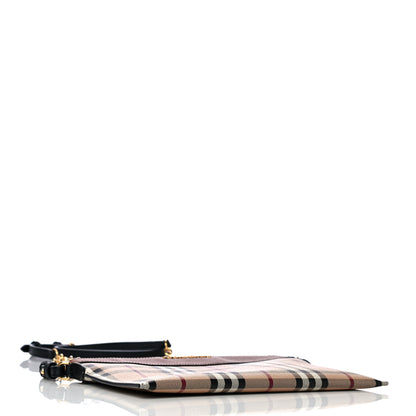 Burberry Haymarket Check Peyton Crossbody Clutch Bag Toffee 4 of 10