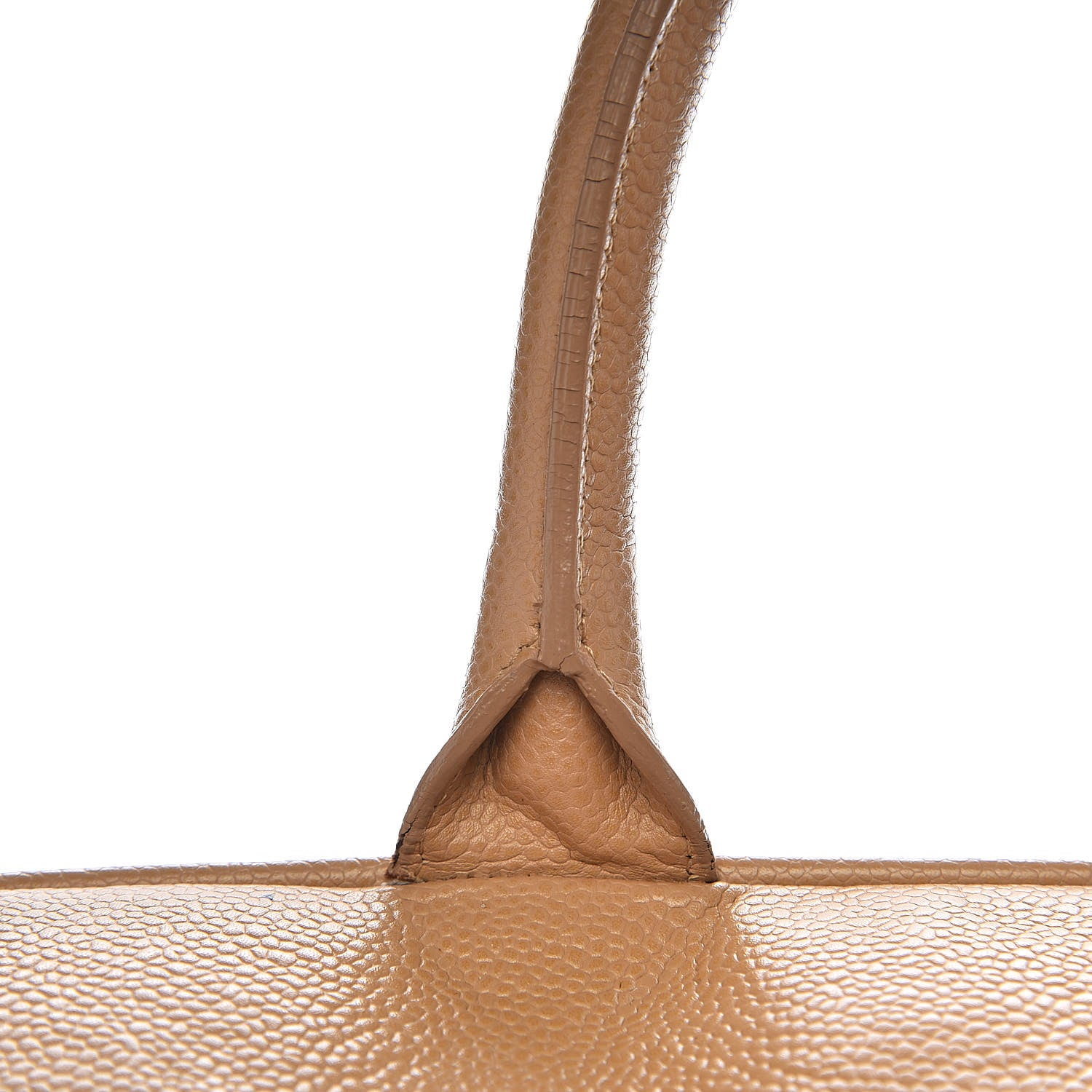 Chanel Caviar Quilted Large Bowler Bag Beige 9 of 19
