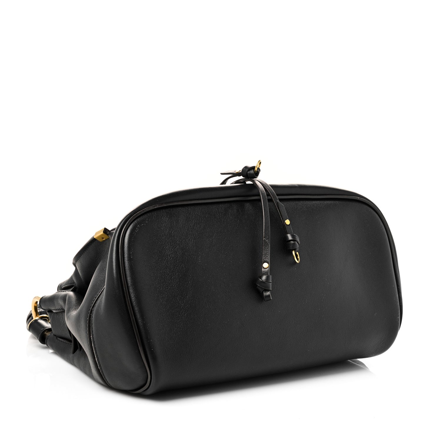Calfskin Medium Owen Flap Bag Black