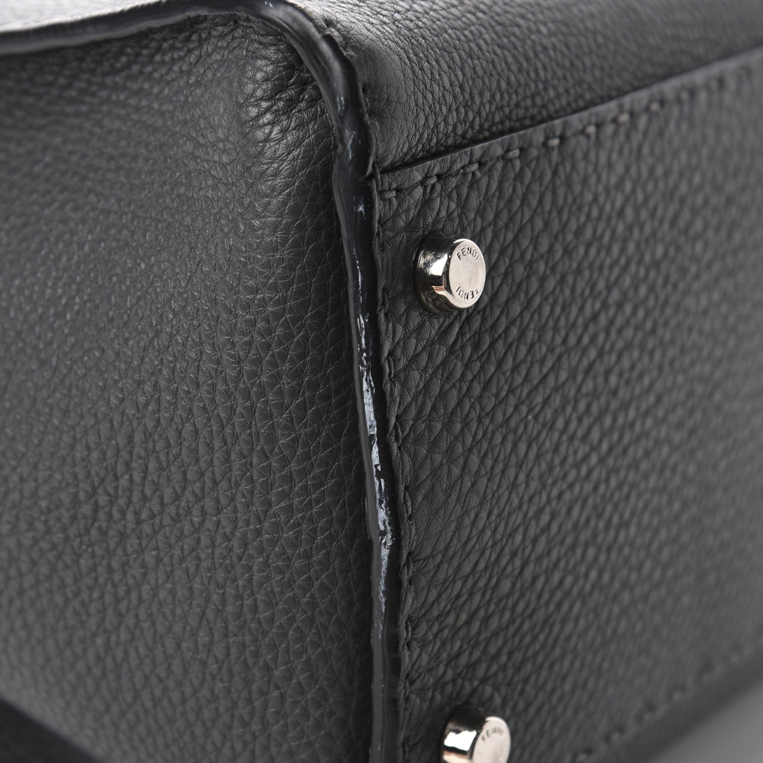 Fendi Cuoio Romano Selleria Bi-Color Large Peekaboo Iconic Satchel Asfalto Latte 11 of 13
