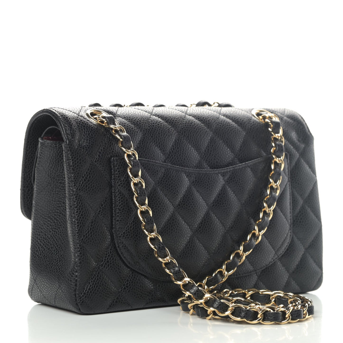 Caviar Quilted Small Double Flap Black