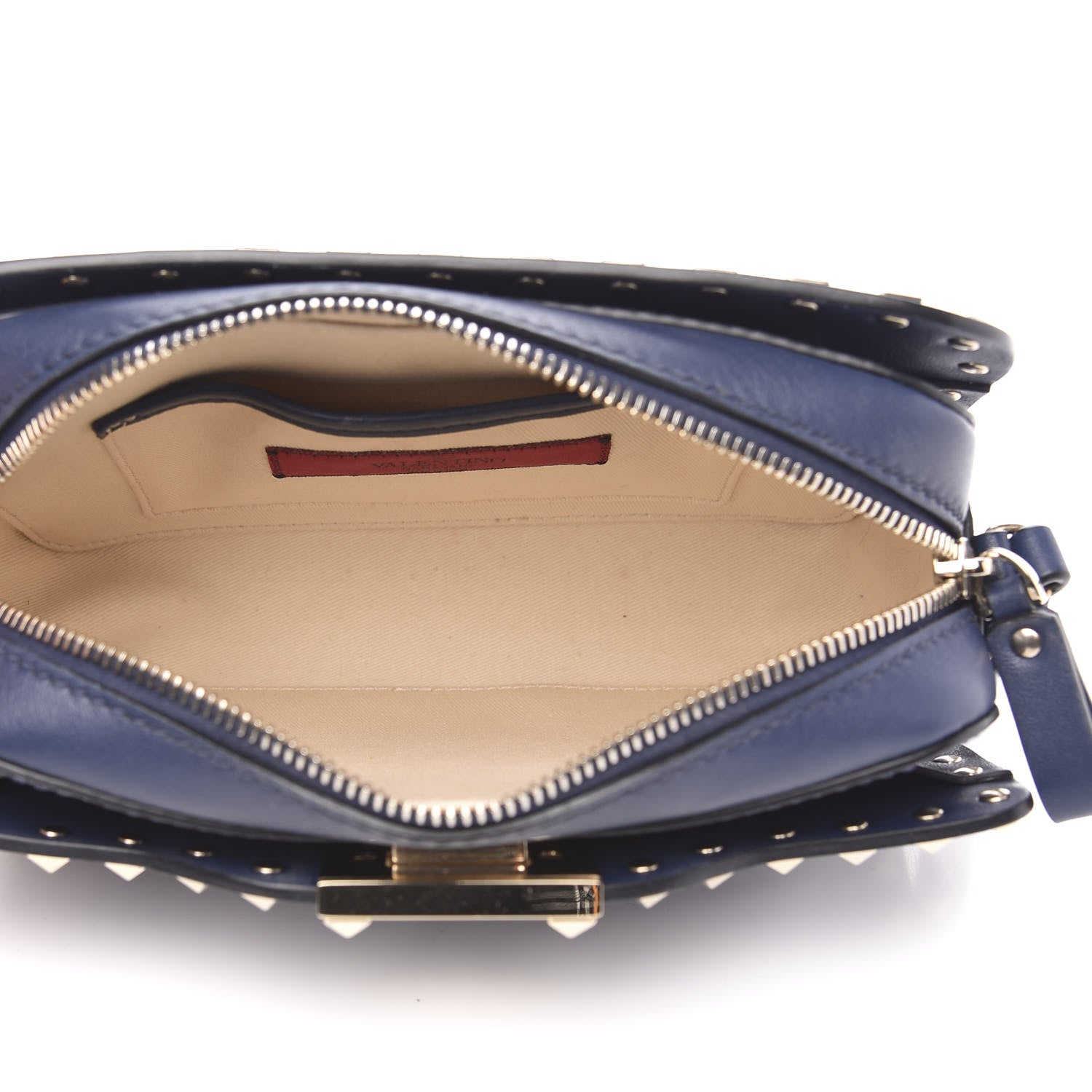 Valentino Garavani Calfskin Rockstud Flip Lock Camera Crossbody Bag Marine 5 of 9