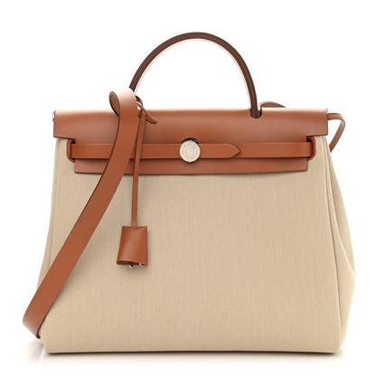 Hermes Vache Hunter Criss Viking Herbag Zip Retourne 31 PM Beton Fauve 3 of 12