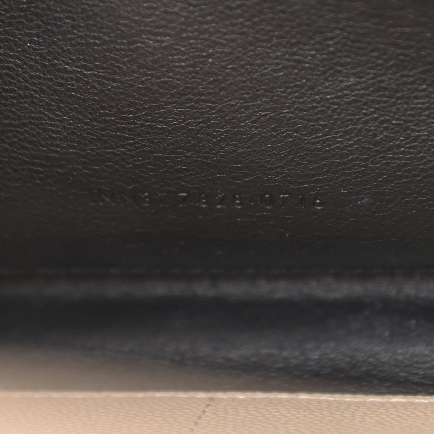 Grain De Poudre Matelasse Chevron Monogram Chain Wallet Dark Beige