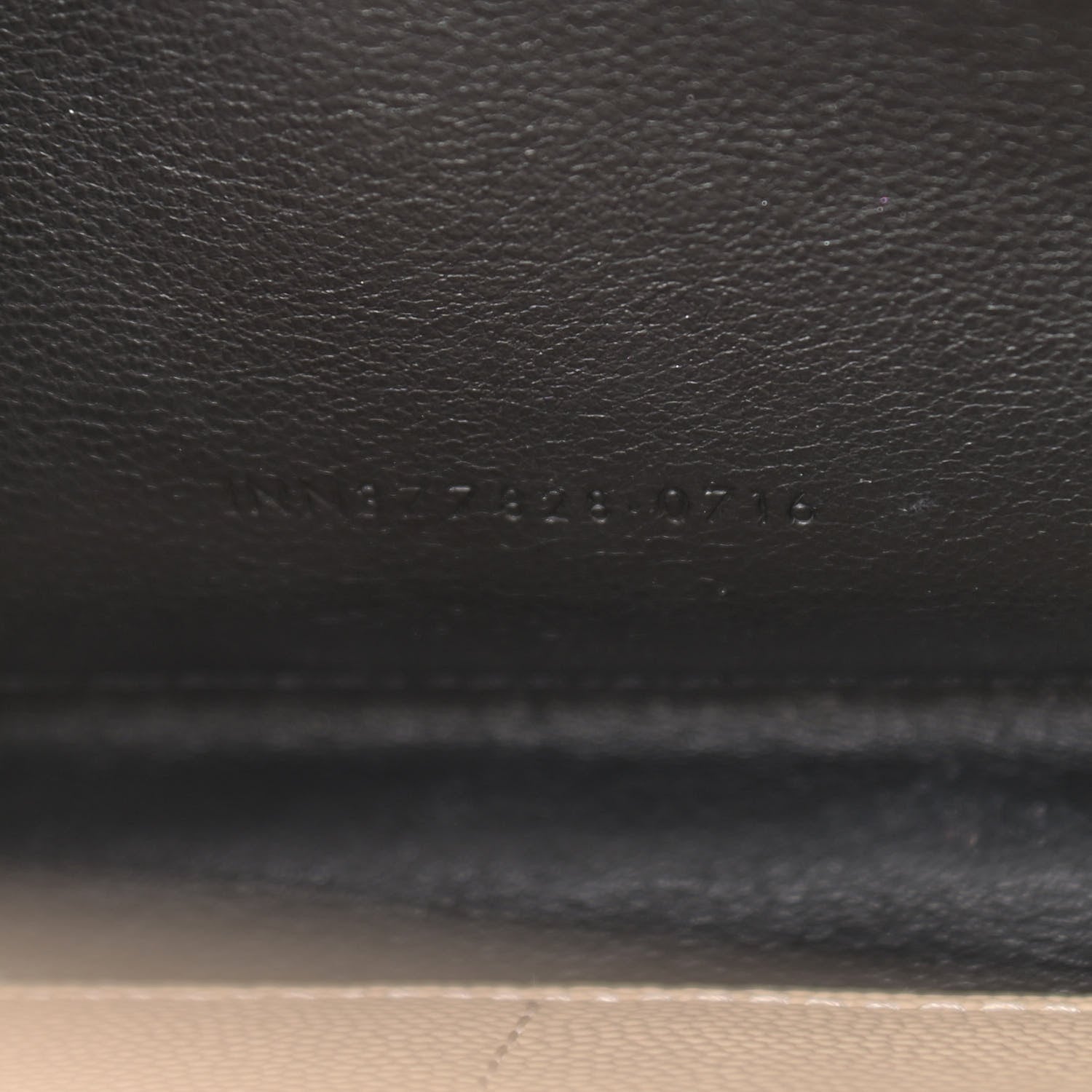 Saint Laurent Grain De Poudre Matelasse Chevron Monogram Chain Wallet Dark Beige 8 of 13