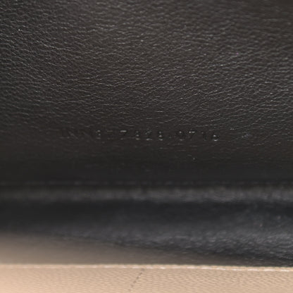 Saint Laurent Grain De Poudre Matelasse Chevron Monogram Chain Wallet Dark Beige 8 of 13
