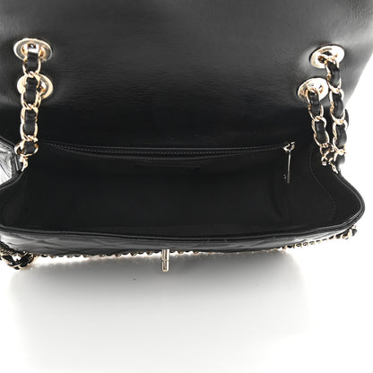 Chanel Crumpled Calfskin Medium Chain All Over Flap Black 7 of 11