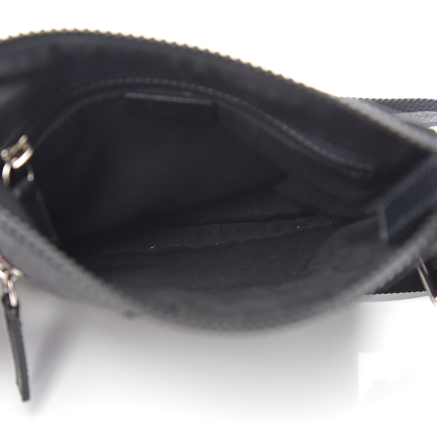 Nylon Monogram Mini Flat Messenger Bag Black