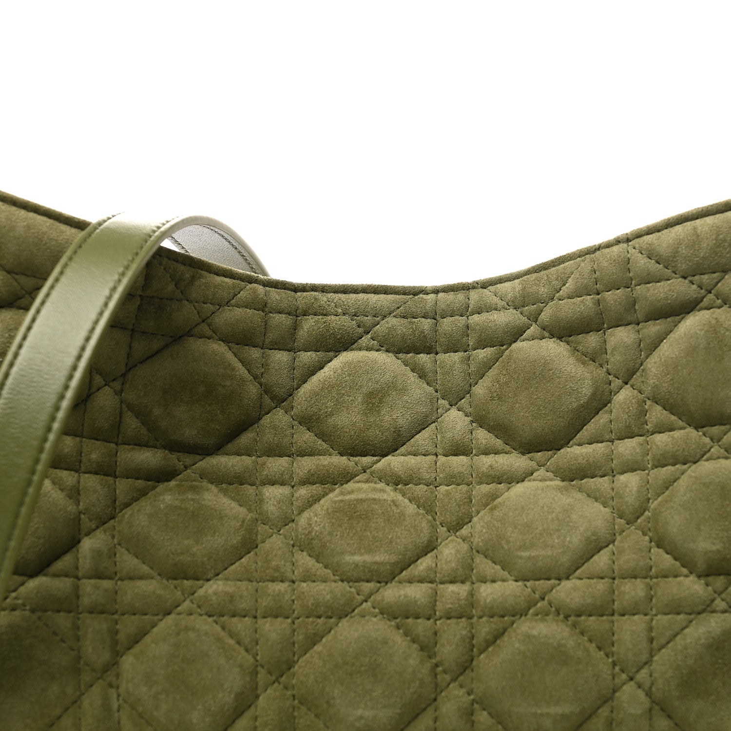 Christian Dior Suede Cannage Toujours Hobo Army Green 8 of 10