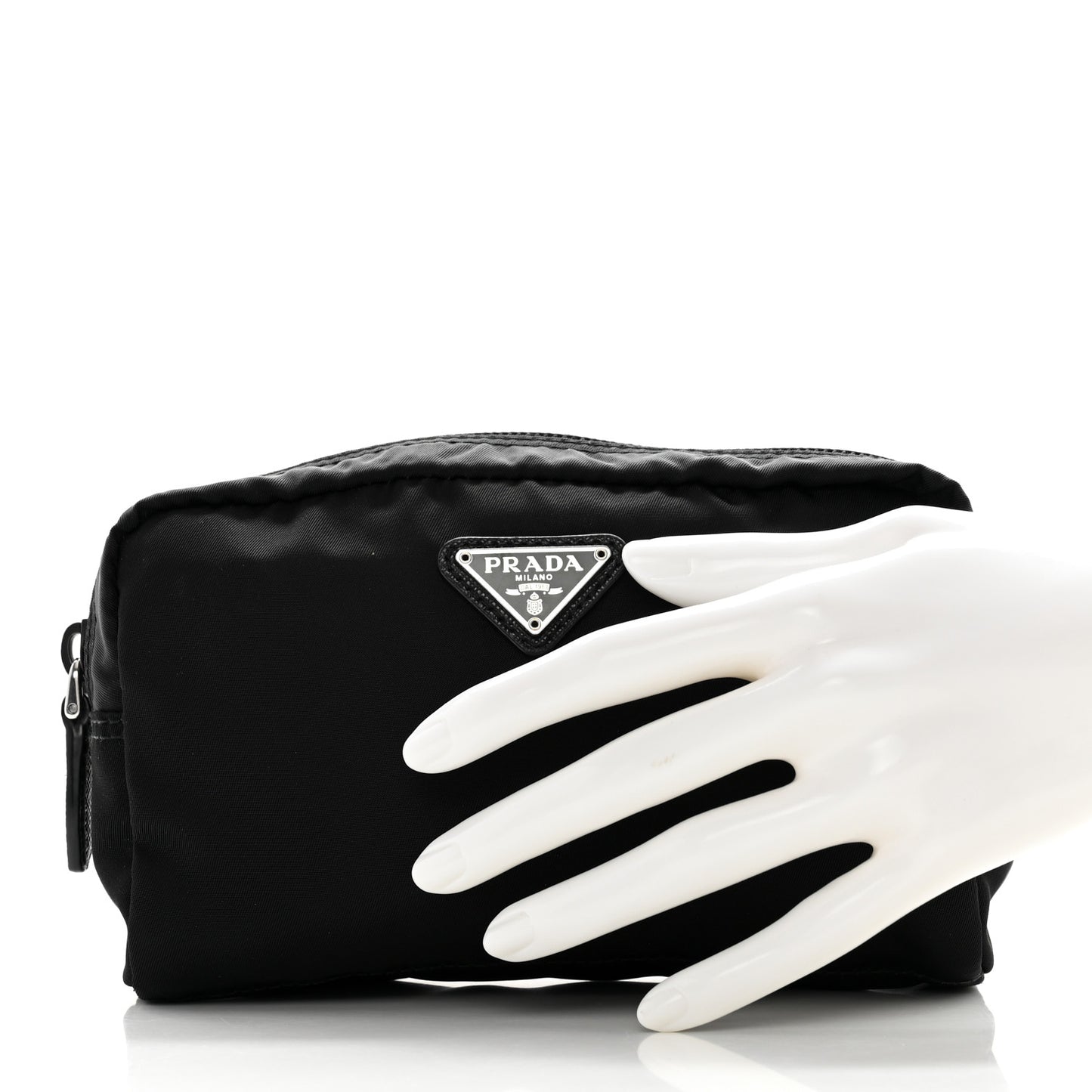 Nylon Tessuto Cosmetic Pouch Black