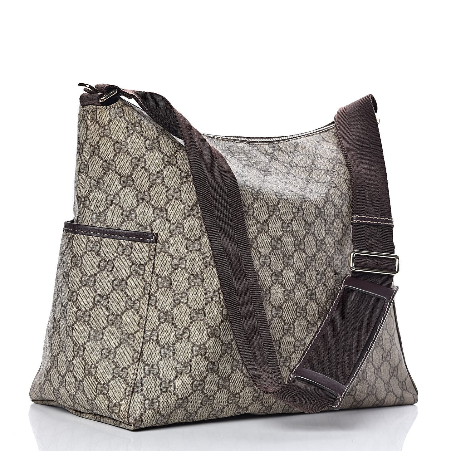 GG Plus Monogram Diaper Messenger Bag Dark Brown