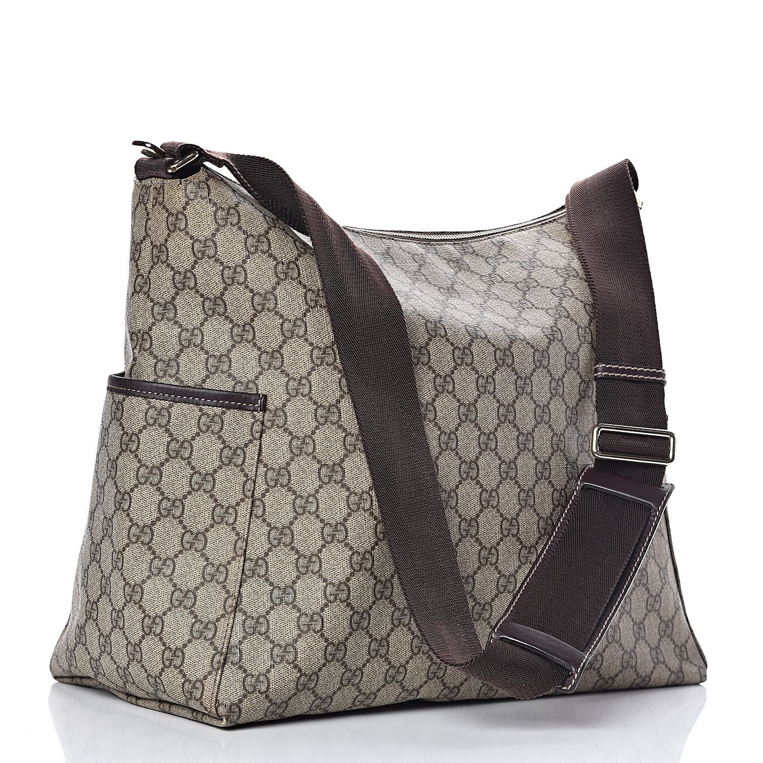 Gucci GG Plus Monogram Diaper Messenger Bag Dark Brown 4 of 12
