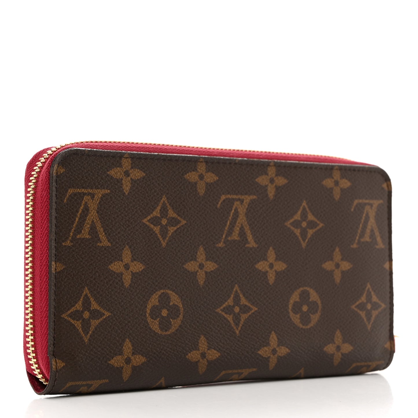 Monogram Pompon Zippy Wallet Fuchsia