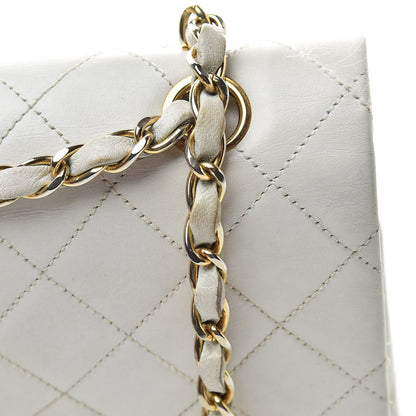 Chanel Lambskin Quilted Medium Double Flap White 20 of 21