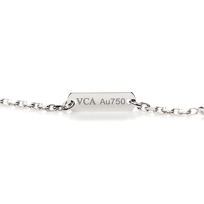 Van Cleef & Arpels 18K White Gold Diamond Guilloche Vintage Alhambra Pendant Necklace 3 of 5