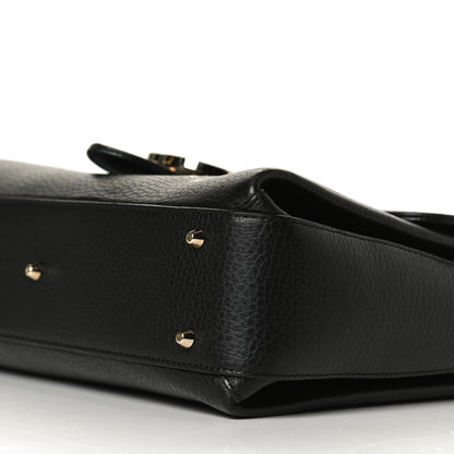 Gucci Dollar Calfskin Interlocking G Top Handle Shoulder Bag Black 11 of 13