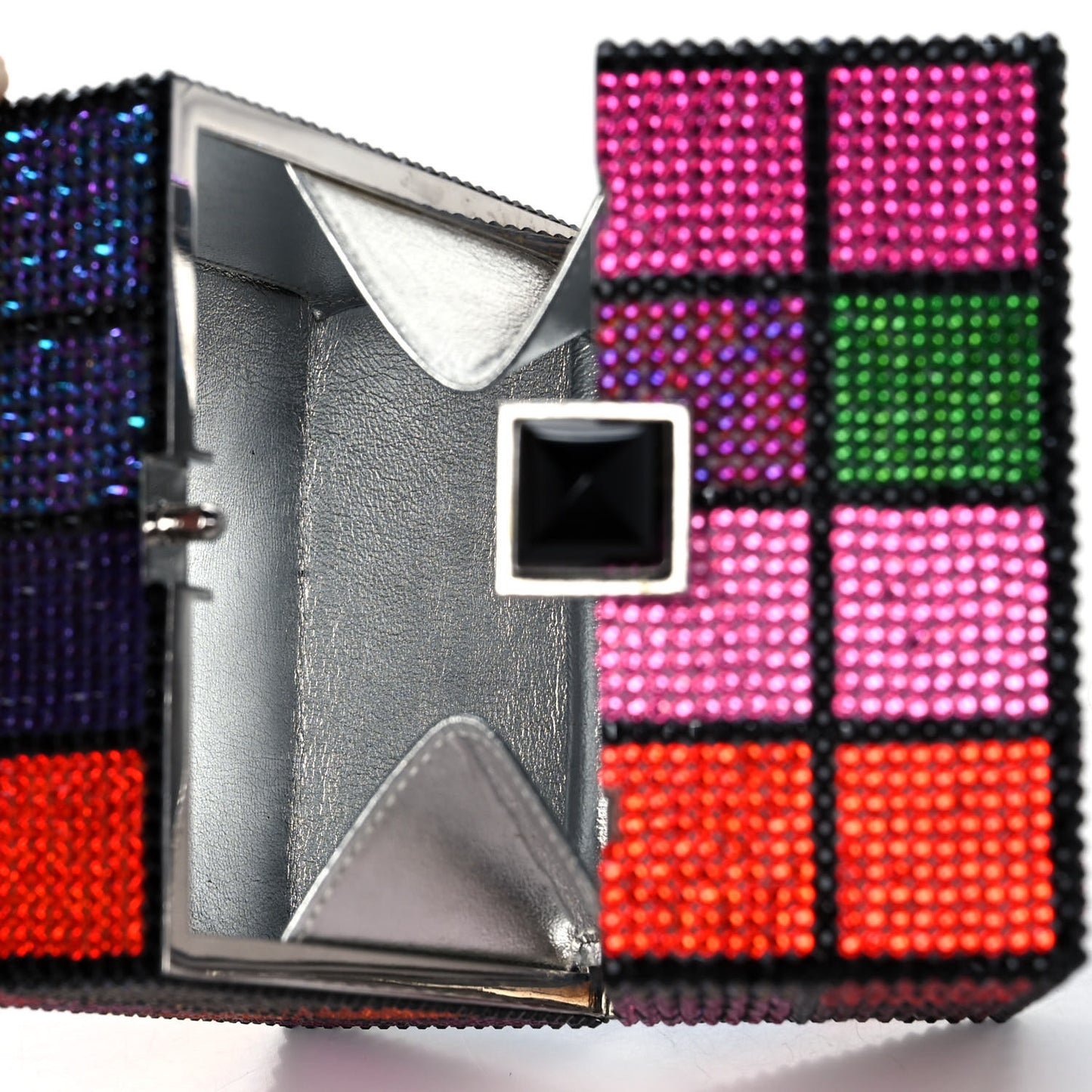 Crystal Rubix Cube Clutch Multicolor