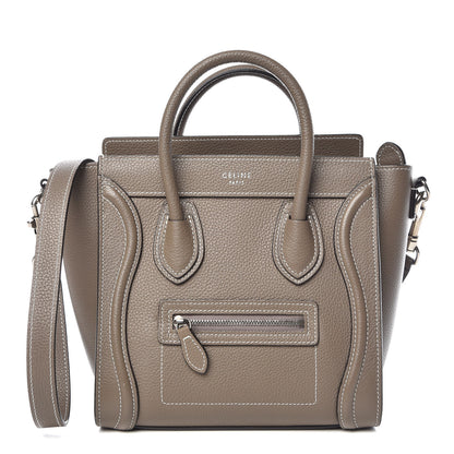 Celine Drummed Calfskin Nano Luggage Souris 1 of 9