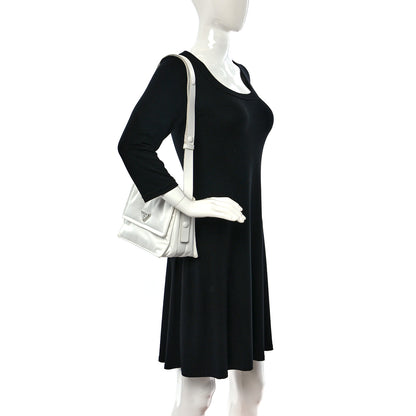 Prada Re-Nylon Vitello Padded Small Flap Shoulder Bag White 2 of 16