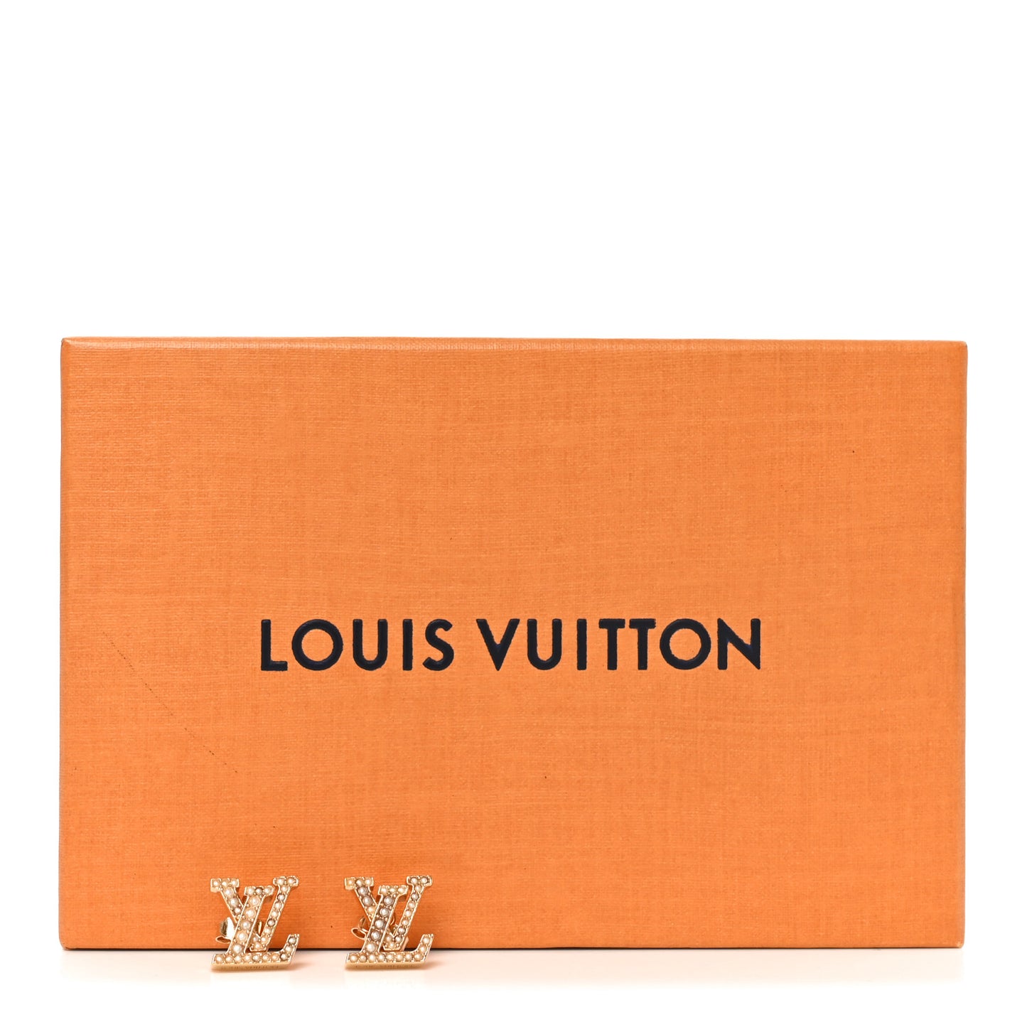 Metal Crystal LV Iconic Earrings Gold