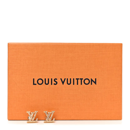 Louis Vuitton Metal Crystal LV Iconic Earrings Gold 6 of 6
