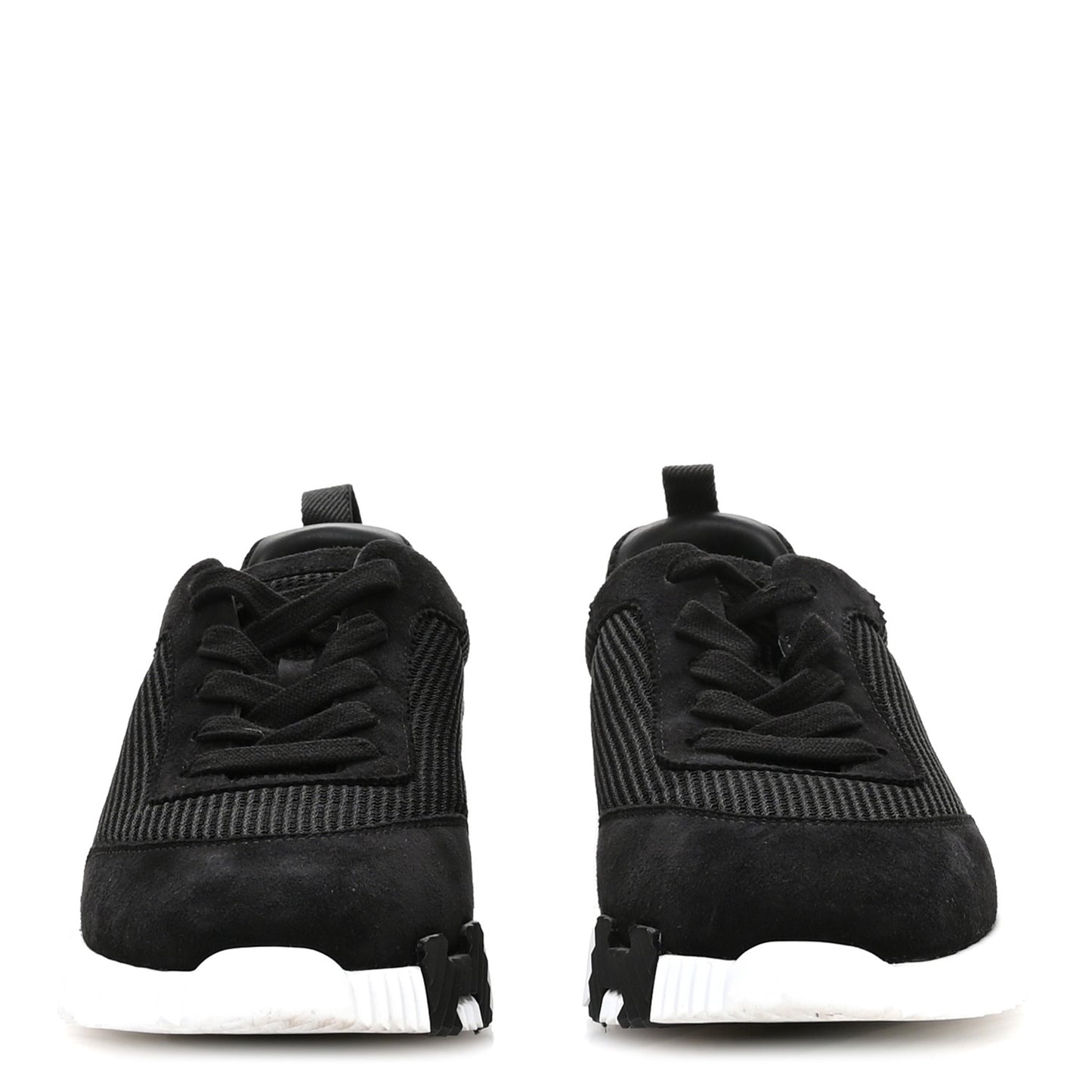 Air Mesh Suede Goatskin Bouncing Sneakers 38 Black