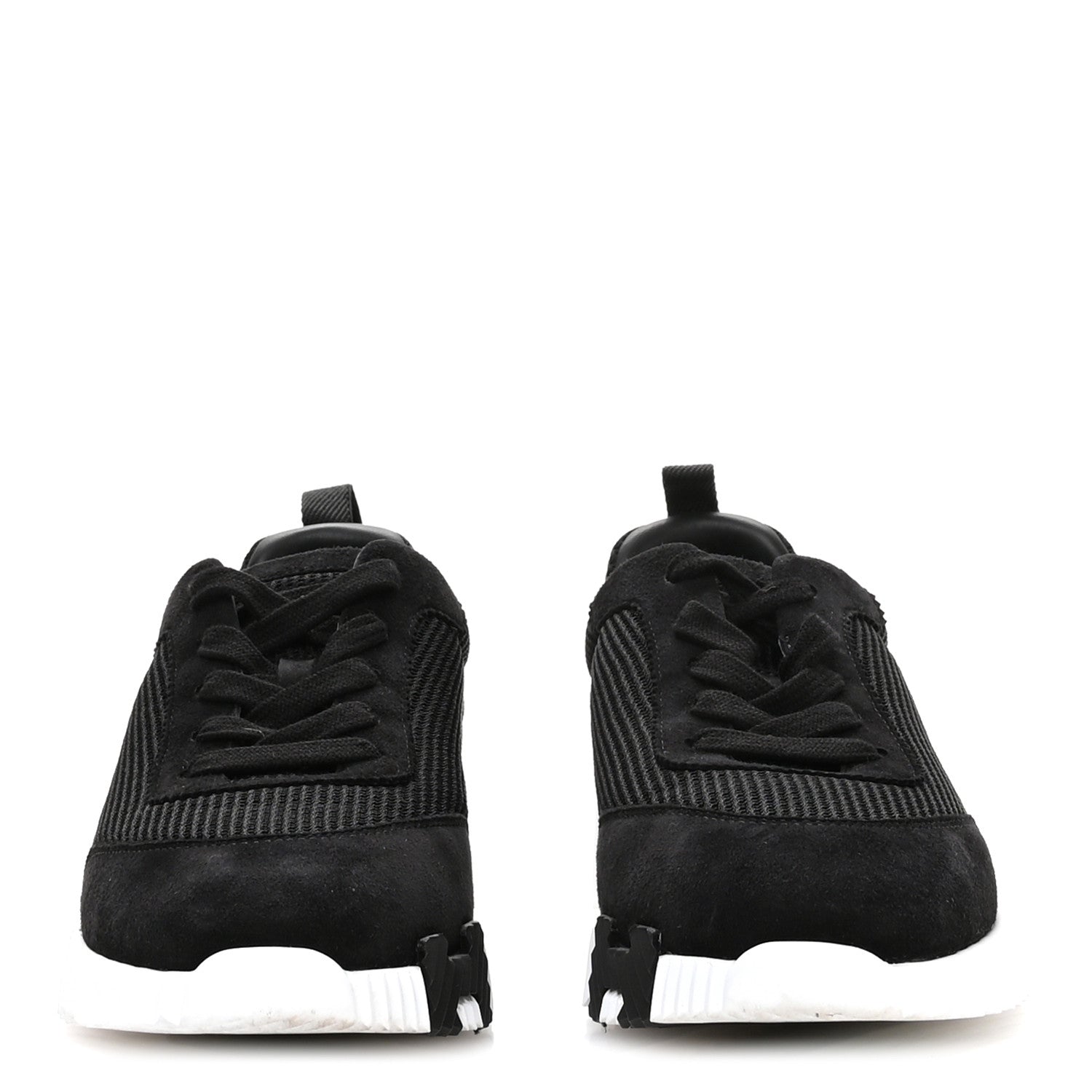 Hermes Air Mesh Suede Goatskin Bouncing Sneakers 38 Black 3 of 9