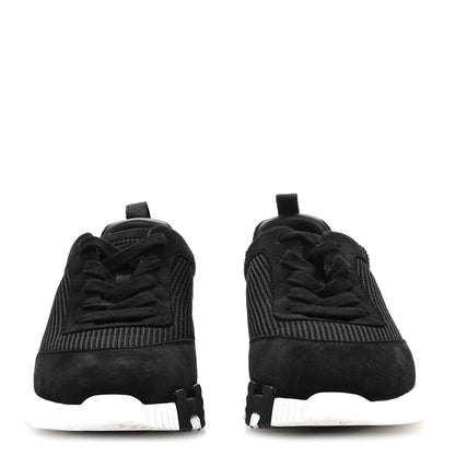 Hermes Air Mesh Suede Goatskin Bouncing Sneakers 38 Black 3 of 9