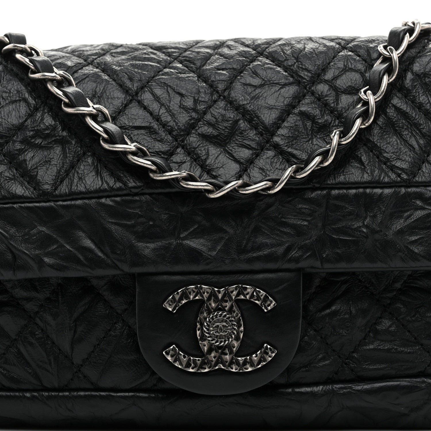 Chanel Aged Calfskin Coco Rider Flap Black 9 of 10