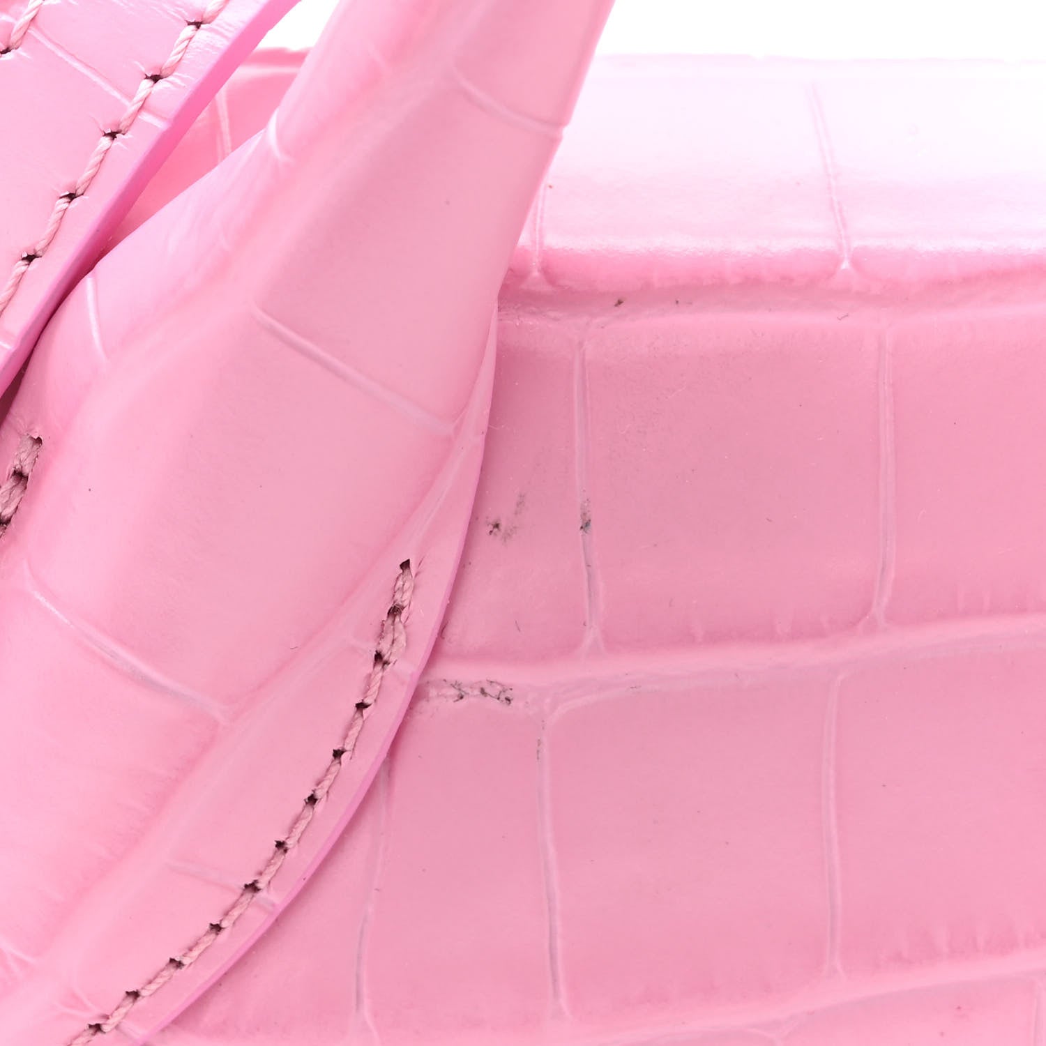 Jacquemus Calfskin Crocodile Embossed Le Chiquito Long Pink 10 of 10