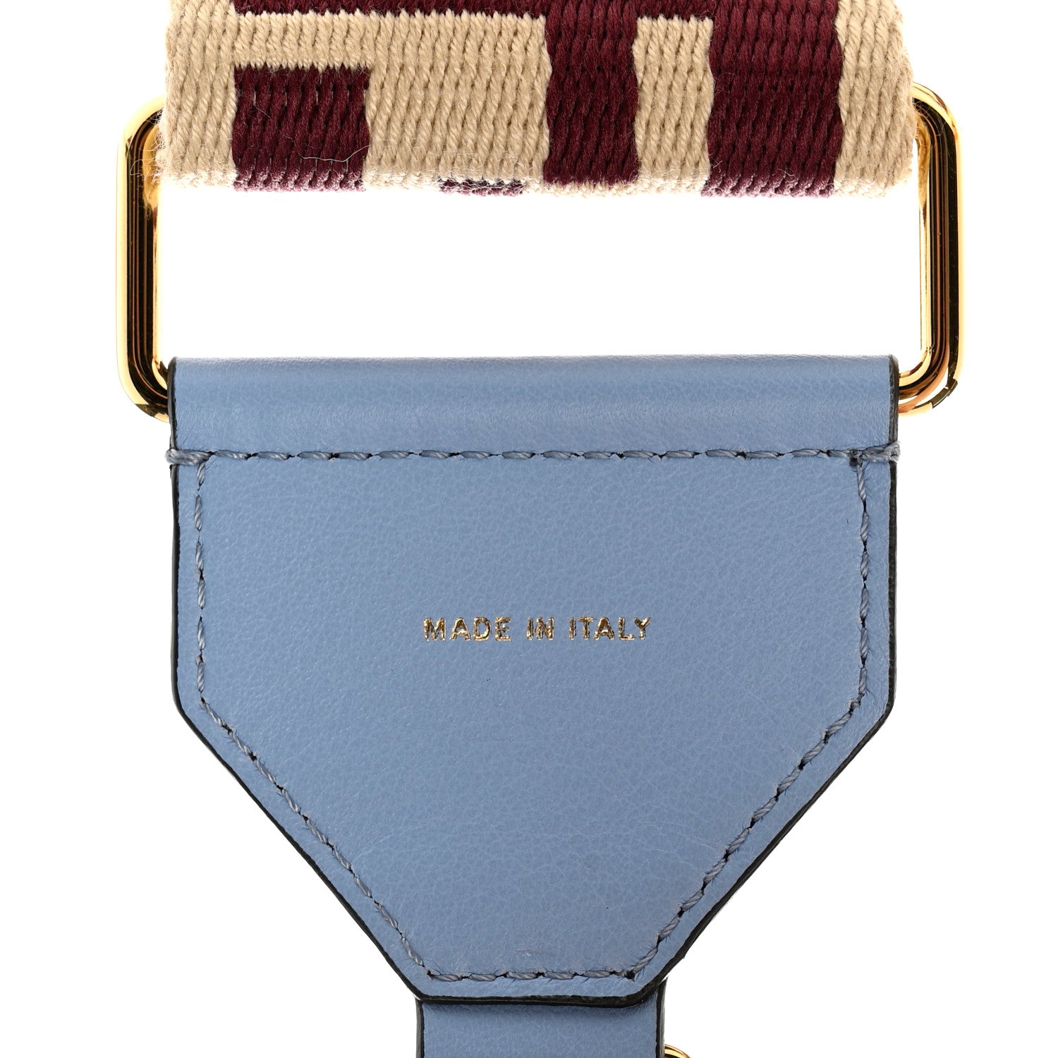 Fendi Ribbon Vitello King FF 1974 Adjustable Strap You Blue 4 of 5